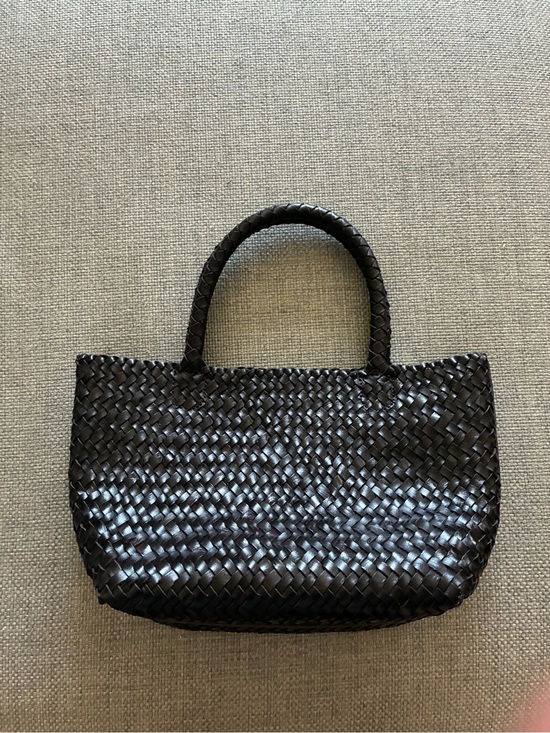 Madewell Handbags - Madewell Woven Leather Tote Bag - chocolate brown